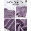 image:imageANRABESS Womens Short Sleeve Sweaters Wool Blend  Business Casual Work Tops Crew Neck Comfy Lightweight Knit Pullover Classic Sweater Shirts Spring Summer Fall OutfitsGrey Purple