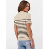 image:imageANRABESS Womens Short Sleeve Sweaters Wool Blend  Business Casual Work Tops Crew Neck Comfy Lightweight Knit Pullover Classic Sweater Shirts Spring Summer Fall OutfitsBeige Black Stripe