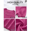 image:imageANRABESS Womens Short Sleeve Sweaters Wool Blend  Business Casual Work Tops Crew Neck Comfy Lightweight Knit Pullover Classic Sweater Shirts Spring Summer Fall OutfitsHot Pink