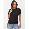 image:imageANRABESS Womens Short Sleeve Sweaters Wool Blend  Business Casual Work Tops Crew Neck Comfy Lightweight Knit Pullover Classic Sweater Shirts Spring Summer Fall OutfitsBlack