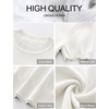 image:imageANRABESS Womens Short Sleeve Sweaters Wool Blend  Business Casual Work Tops Crew Neck Comfy Lightweight Knit Pullover Classic Sweater Shirts Spring Summer Fall OutfitsCream White