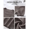 image:imageANRABESS Womens Short Sleeve Sweaters Wool Blend  Business Casual Work Tops Crew Neck Comfy Lightweight Knit Pullover Classic Sweater Shirts Spring Summer Fall OutfitsCoffee