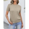 image:imageANRABESS Womens Short Sleeve Sweaters Wool Blend  Business Casual Work Tops Crew Neck Comfy Lightweight Knit Pullover Classic Sweater Shirts Spring Summer Fall OutfitsAlmond