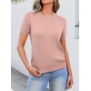 image:imageANRABESS Womens Short Sleeve Sweaters Wool Blend  Business Casual Work Tops Crew Neck Comfy Lightweight Knit Pullover Classic Sweater Shirts Spring Summer Fall OutfitsFlesh Pink