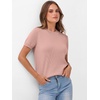 image:imageANRABESS Womens Short Sleeve Sweaters Wool Blend  Business Casual Work Tops Crew Neck Comfy Lightweight Knit Pullover Classic Sweater Shirts Spring Summer Fall OutfitsFlesh Pink