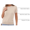 image:imageANRABESS Womens Short Sleeve Sweaters Wool Blend  Business Casual Work Tops Crew Neck Comfy Lightweight Knit Pullover Classic Sweater Shirts Spring Summer Fall OutfitsParchment Beige