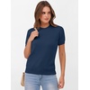 image:imageANRABESS Womens Short Sleeve Sweaters Wool Blend  Business Casual Work Tops Crew Neck Comfy Lightweight Knit Pullover Classic Sweater Shirts Spring Summer Fall OutfitsDeep Blue