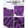 image:imageANRABESS Womens Short Sleeve Sweaters Wool Blend  Business Casual Work Tops Crew Neck Comfy Lightweight Knit Pullover Classic Sweater Shirts Spring Summer Fall OutfitsDeep Purple