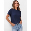 image:imageANRABESS Womens Short Sleeve Sweaters Wool Blend  Business Casual Work Tops Crew Neck Comfy Lightweight Knit Pullover Classic Sweater Shirts Spring Summer Fall OutfitsNavy Blue