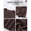 image:imageANRABESS Womens Short Sleeve Sweaters Wool Blend  Business Casual Work Tops Crew Neck Comfy Lightweight Knit Pullover Classic Sweater Shirts Spring Summer Fall OutfitsDeep Brown
