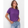 image:imageANRABESS Womens Short Sleeve Sweaters Wool Blend  Business Casual Work Tops Crew Neck Comfy Lightweight Knit Pullover Classic Sweater Shirts Spring Summer Fall OutfitsDeep Purple