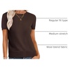 image:imageANRABESS Womens Short Sleeve Sweaters Wool Blend  Business Casual Work Tops Crew Neck Comfy Lightweight Knit Pullover Classic Sweater Shirts Spring Summer Fall OutfitsDeep Brown