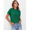 image:imageANRABESS Womens Short Sleeve Sweaters Wool Blend  Business Casual Work Tops Crew Neck Comfy Lightweight Knit Pullover Classic Sweater Shirts Spring Summer Fall OutfitsDeep Green