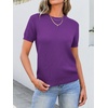 image:imageANRABESS Womens Short Sleeve Sweaters Wool Blend  Business Casual Work Tops Crew Neck Comfy Lightweight Knit Pullover Classic Sweater Shirts Spring Summer Fall OutfitsDeep Purple