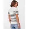 image:imageANRABESS Womens Short Sleeve Sweaters Wool Blend  Business Casual Work Tops Crew Neck Comfy Lightweight Knit Pullover Classic Sweater Shirts Spring Summer Fall OutfitsWhite Black Stripe