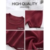 image:imageANRABESS Womens Short Sleeve Sweaters Wool Blend  Business Casual Work Tops Crew Neck Comfy Lightweight Knit Pullover Classic Sweater Shirts Spring Summer Fall OutfitsWine Red