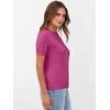image:imageANRABESS Womens Short Sleeve Sweaters Wool Blend  Business Casual Work Tops Crew Neck Comfy Lightweight Knit Pullover Classic Sweater Shirts Spring Summer Fall OutfitsHot Pink