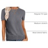 image:imageANRABESS Womens Short Sleeve Sweaters Wool Blend  Business Casual Work Tops Crew Neck Comfy Lightweight Knit Pullover Classic Sweater Shirts Spring Summer Fall OutfitsDeep Grey