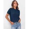 image:imageANRABESS Womens Short Sleeve Sweaters Wool Blend  Business Casual Work Tops Crew Neck Comfy Lightweight Knit Pullover Classic Sweater Shirts Spring Summer Fall OutfitsDeep Blue