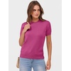 image:imageANRABESS Womens Short Sleeve Sweaters Wool Blend  Business Casual Work Tops Crew Neck Comfy Lightweight Knit Pullover Classic Sweater Shirts Spring Summer Fall OutfitsHot Pink