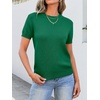 image:imageANRABESS Womens Short Sleeve Sweaters Wool Blend  Business Casual Work Tops Crew Neck Comfy Lightweight Knit Pullover Classic Sweater Shirts Spring Summer Fall OutfitsDeep Green