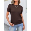 image:imageANRABESS Womens Short Sleeve Sweaters Wool Blend  Business Casual Work Tops Crew Neck Comfy Lightweight Knit Pullover Classic Sweater Shirts Spring Summer Fall OutfitsDeep Brown