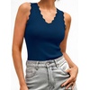 image:imageANRABESS Womens Summer V Neck Tank Tops Sleeveless SweatersDark TealXL  Scalloped Knit Shirts Soft Wool Blend Slim Fit Cute Casual Going Out Outfits Work Beach Resort Wear Fall Layer Clothing