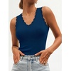image:imageANRABESS Womens Summer V Neck Tank Tops Sleeveless SweatersDark TealXL  Scalloped Knit Shirts Soft Wool Blend Slim Fit Cute Casual Going Out Outfits Work Beach Resort Wear Fall Layer Clothing