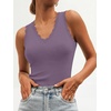 image:imageANRABESS Womens Summer V Neck Tank Tops Sleeveless SweatersGrey PurpleXL  Scalloped Knit Shirts Soft Wool Blend Slim Fit Cute Casual Going Out Outfits Work Beach Resort Wear Fall Layer Clothing