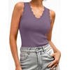 image:imageANRABESS Womens Summer V Neck Tank Tops Sleeveless SweatersGrey PurpleXL  Scalloped Knit Shirts Soft Wool Blend Slim Fit Cute Casual Going Out Outfits Work Beach Resort Wear Fall Layer Clothing