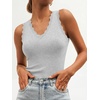 image:imageANRABESS Womens Summer V Neck Tank Tops Sleeveless SweatersLight GreyXL  Scalloped Knit Shirts Soft Wool Blend Slim Fit Cute Casual Going Out Outfits Work Beach Resort Wear Fall Layer Clothing