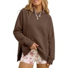 image:imageANRABESS Womens Oversized Hoodies Slit Side Sweatshirts  Long Sleeve Fleece PulloverComfy Hooded TunicFall Fashion OutfitsCasual for Workout Travel amp Everyday WearCoffee