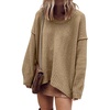 image:imageANRABESS Womens Oversized Scoop V Neck Batwing Sleeve Sweater  Off Shoulder Long Sleeve Pullover SweaterLoose Slouchy FitChunky Knit Soft Warm Fall OutfitsWinter ClothingBrown