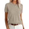 image:imageANRABESS Womens Short Sleeve Sweaters Wool Blend  Business Casual Work Tops Crew Neck Comfy Lightweight Knit Pullover Classic Sweater Shirts Spring Summer Fall OutfitsAlmond