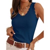 image:imageANRABESS Womens Summer V Neck Tank Tops Sleeveless SweatersDark TealXL  Scalloped Knit Shirts Soft Wool Blend Slim Fit Cute Casual Going Out Outfits Work Beach Resort Wear Fall Layer Clothing