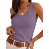 image:imageANRABESS Womens Summer V Neck Tank Tops Sleeveless SweatersGrey PurpleXL  Scalloped Knit Shirts Soft Wool Blend Slim Fit Cute Casual Going Out Outfits Work Beach Resort Wear Fall Layer Clothing
