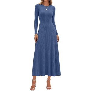 image:imageANRABESS Womens Long Sleeve Ribbed Knit Fall Casual Maxi Dress  Crewneck Swing Flowy A Line Bodycon Sweater DressesSoft Comfy Slim Fitted StretchyEveryday Date Nights WearWinter OutfitsNavy Blue