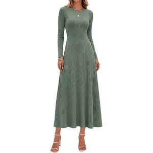 image:imageANRABESS Womens Long Sleeve Ribbed Knit Fall Casual Maxi Dress  Crewneck Swing Flowy A Line Bodycon Sweater DressesSoft Comfy Slim Fitted StretchyEveryday Date Nights WearWinter OutfitsGreen
