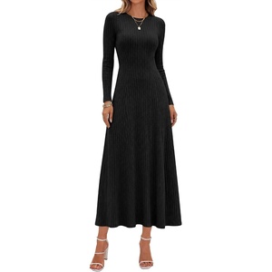 image:imageANRABESS Womens Long Sleeve Ribbed Knit Fall Casual Maxi Dress  Crewneck Swing Flowy A Line Bodycon Sweater DressesSoft Comfy Slim Fitted StretchyEveryday Date Nights WearWinter OutfitsBlack