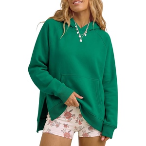 image:imageANRABESS Womens Oversized Hoodies Slit Side Sweatshirts  Long Sleeve Fleece PulloverComfy Hooded TunicFall Fashion OutfitsCasual for Workout Travel amp Everyday WearGreen