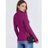 image:imageANRABESS Long Sleeve Shirts for Women Quarter Zip Ribbed Top  Slim Fitted Knit Turtleneck Tops Comfy Lightweight Basic Tees Casual Work amp Daily Going Out Fall Winter Layering TShirtHot Pink