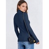 image:imageANRABESS Long Sleeve Shirts for Women Quarter Zip Ribbed Top  Slim Fitted Knit Turtleneck Tops Comfy Lightweight Basic Tees Casual Work amp Daily Going Out Fall Winter Layering TShirtNavy Blue