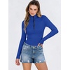 image:imageANRABESS Long Sleeve Shirts for Women Quarter Zip Ribbed Top  Slim Fitted Knit Turtleneck Tops Comfy Lightweight Basic Tees Casual Work amp Daily Going Out Fall Winter Layering TShirtRoyal Blue