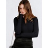 image:imageANRABESS Long Sleeve Shirts for Women Quarter Zip Ribbed Top  Slim Fitted Knit Turtleneck Tops Comfy Lightweight Basic Tees Casual Work amp Daily Going Out Fall Winter Layering TShirtBlack