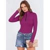 image:imageANRABESS Long Sleeve Shirts for Women Quarter Zip Ribbed Top  Slim Fitted Knit Turtleneck Tops Comfy Lightweight Basic Tees Casual Work amp Daily Going Out Fall Winter Layering TShirtHot Pink
