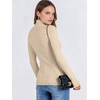 image:imageANRABESS Long Sleeve Shirts for Women Quarter Zip Ribbed Top  Slim Fitted Knit Turtleneck Tops Comfy Lightweight Basic Tees Casual Work amp Daily Going Out Fall Winter Layering TShirtBeige