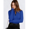 image:imageANRABESS Long Sleeve Shirts for Women Quarter Zip Ribbed Top  Slim Fitted Knit Turtleneck Tops Comfy Lightweight Basic Tees Casual Work amp Daily Going Out Fall Winter Layering TShirtRoyal Blue