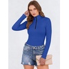 image:imageANRABESS Long Sleeve Shirts for Women Quarter Zip Ribbed Top  Slim Fitted Knit Turtleneck Tops Comfy Lightweight Basic Tees Casual Work amp Daily Going Out Fall Winter Layering TShirtRoyal Blue
