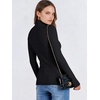 image:imageANRABESS Long Sleeve Shirts for Women Quarter Zip Ribbed Top  Slim Fitted Knit Turtleneck Tops Comfy Lightweight Basic Tees Casual Work amp Daily Going Out Fall Winter Layering TShirtBlack