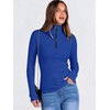 image:imageANRABESS Long Sleeve Shirts for Women Quarter Zip Ribbed Top  Slim Fitted Knit Turtleneck Tops Comfy Lightweight Basic Tees Casual Work amp Daily Going Out Fall Winter Layering TShirtRoyal Blue